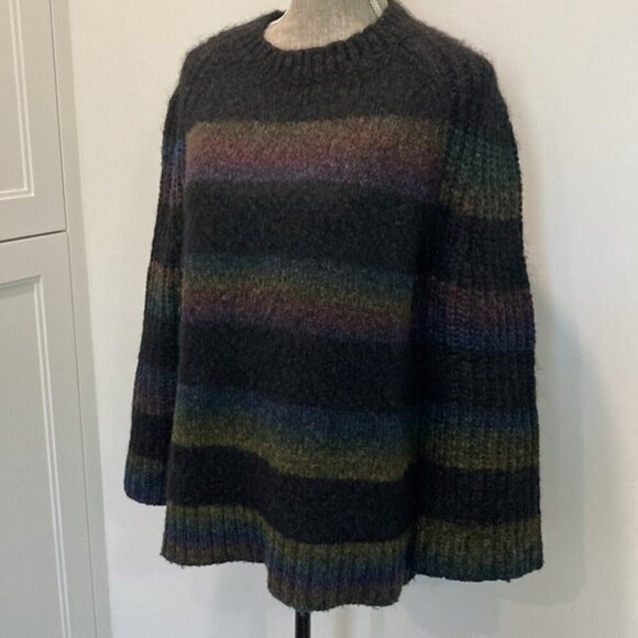 RAQUEL ALLEGRA SWEATER RAINBOW STRIPED ALPACA KNIT PULLOVER​​​​​​​ - Picture 10 of 15